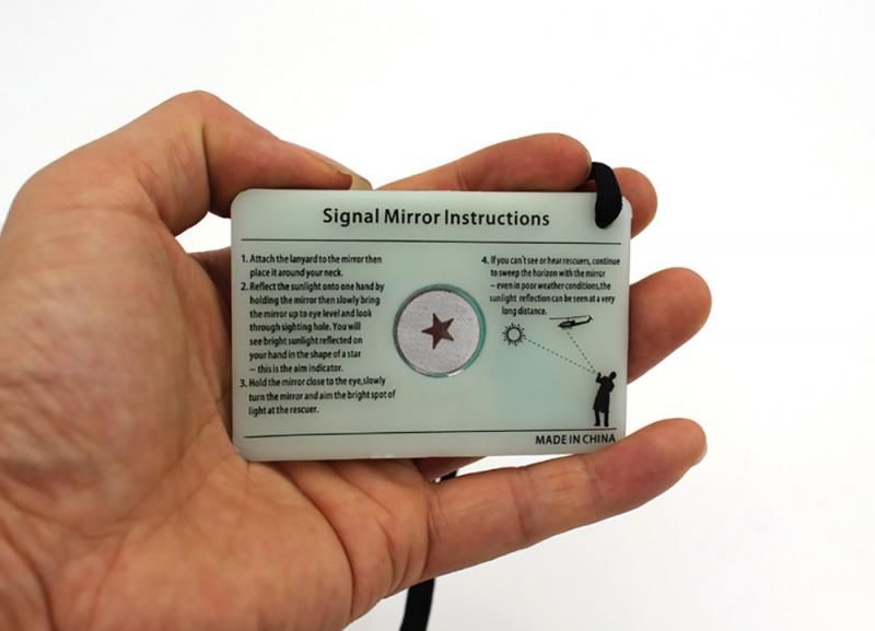 LANDGAP Survival Mirror with Whistle/Compass | Emergency Signal Glass Mirror